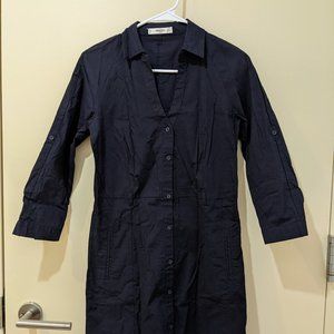 MANGO US4 DARK BLUE SHIRT DRESS